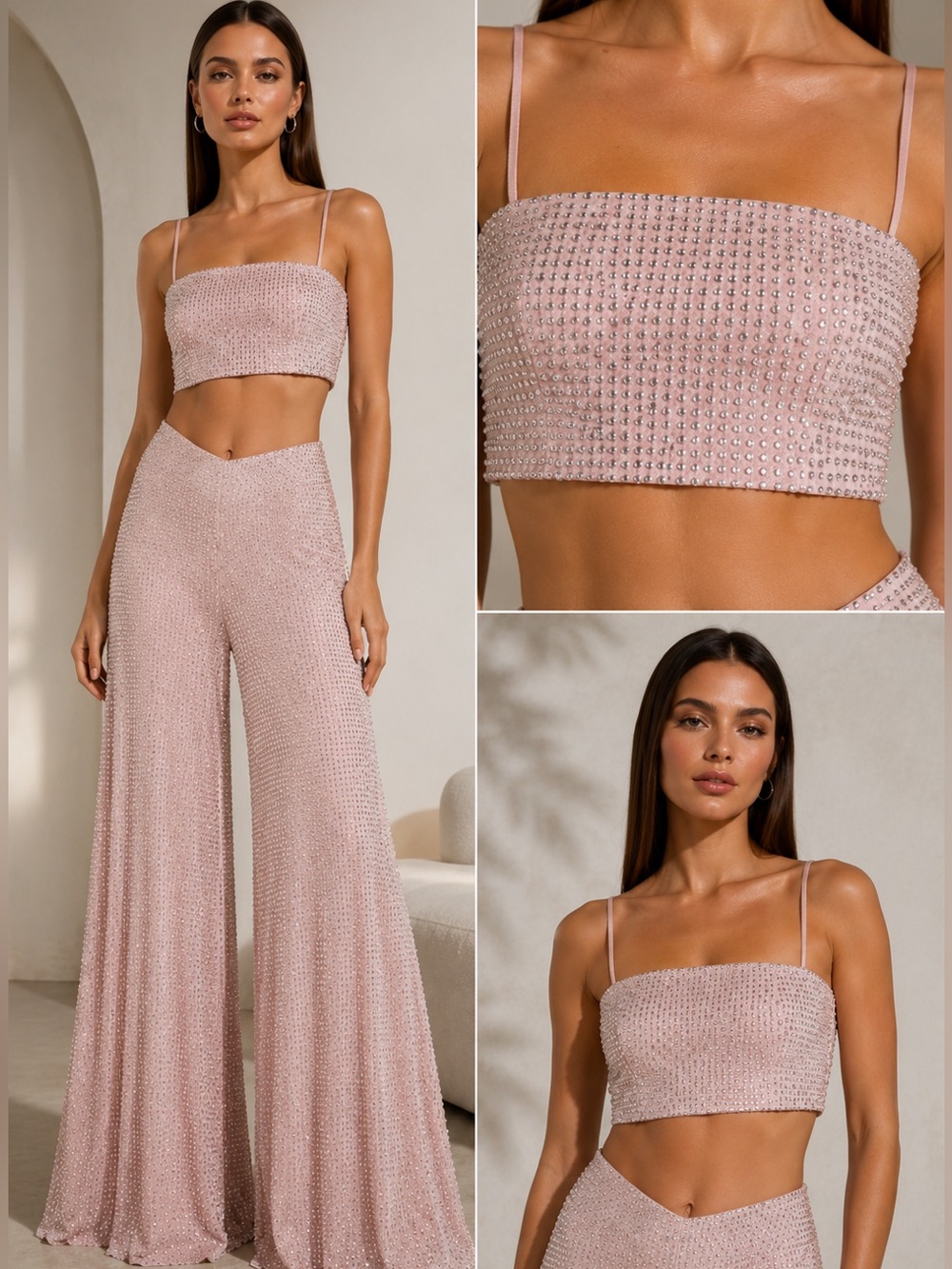 Matching Rhinestone Pants and Top Set by Raisa Vanessa Paid over $2k!!!